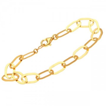 CHAIN 925 SILVER BRACELET WITH OVAL PLATE HINGES